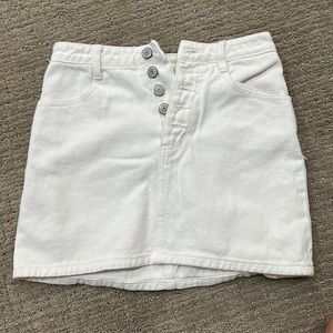 Brandy Melville white denim button up skirt